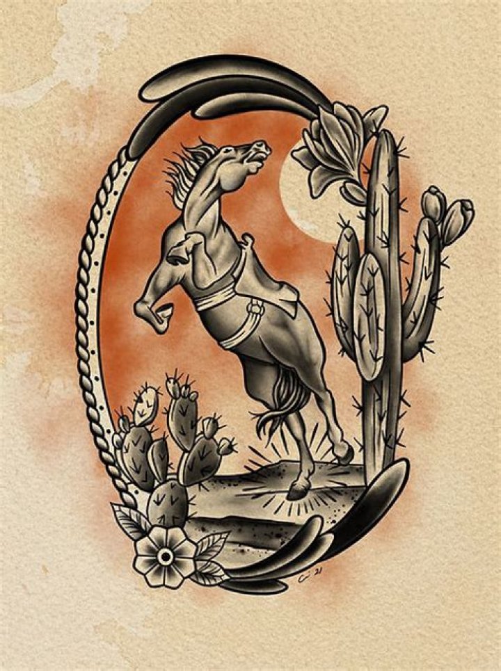40 Rodeo Tattoo Designs For Men Bucking Bronco Ink Ideas
